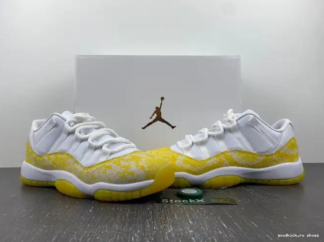 Rep AH7860-107 11 Low Air WMNS Jordan Yellow Snakeskin 0613